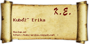 Kubó Erika névjegykártya
